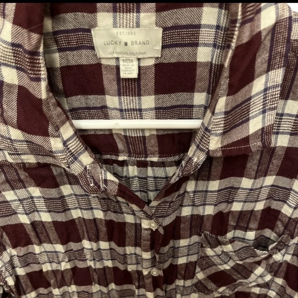 2/$30 SOFT! Lucky Brand button down plaid shirt MD Lucky Brand plaid top MEDIUM